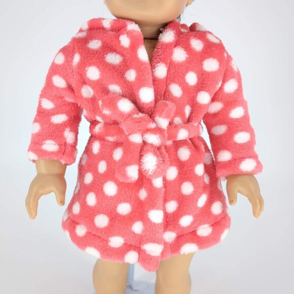 Our Generation OG by Battat Salmon Pink Polka Dot Bathrobe for 18" Dolls -GUC - Picture 5 of 12